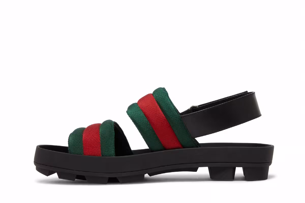 Gucci Web Sandal Black, view 4
