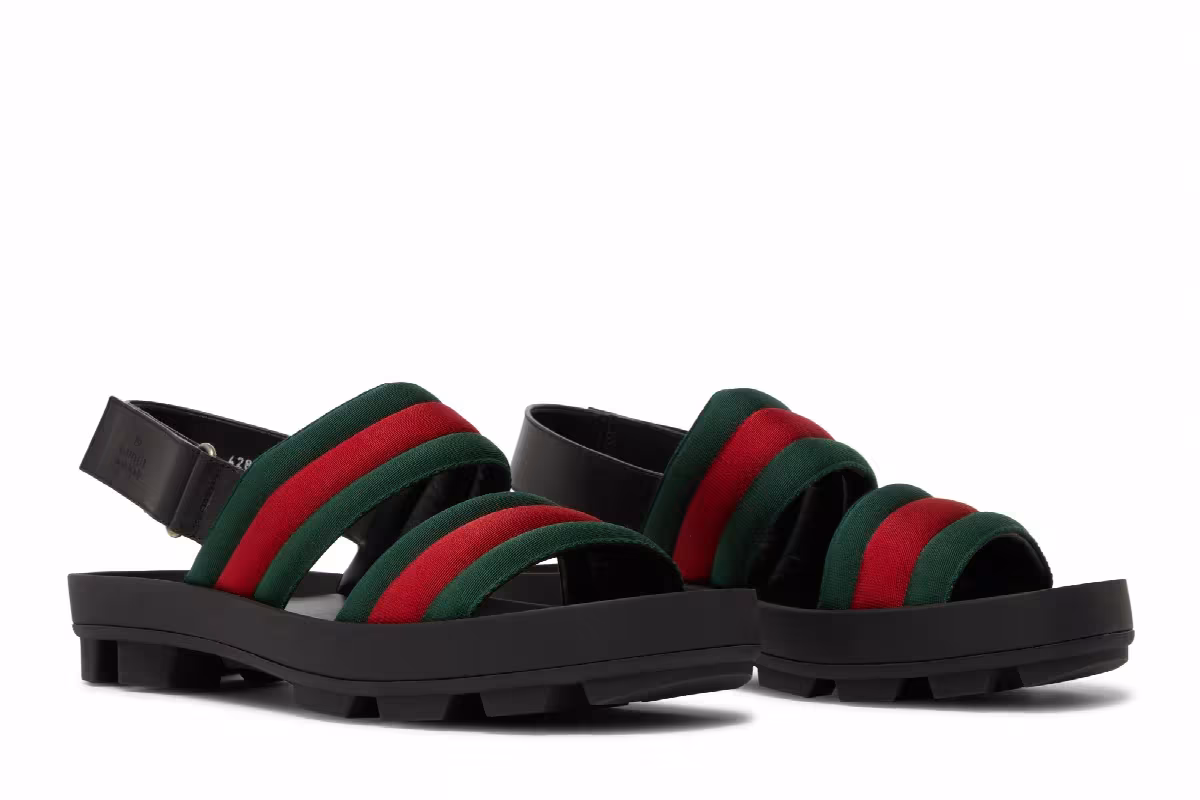 Gucci Web Sandal Black, view 9