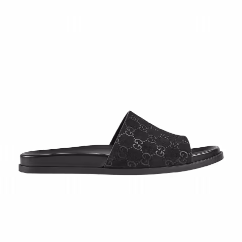 Gucci Slide Sandal 'Engraved GG Monogram - Black'