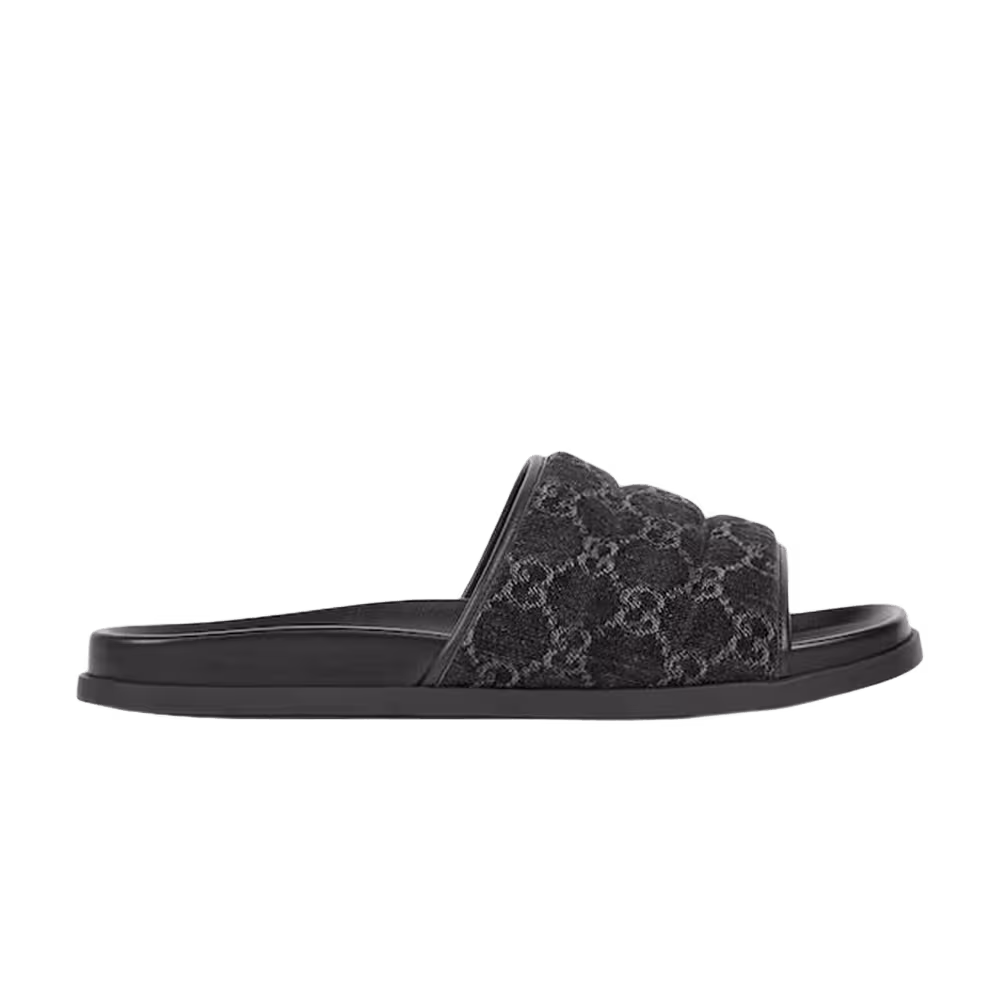 Gucci Slide Sandal Black GG Denim
