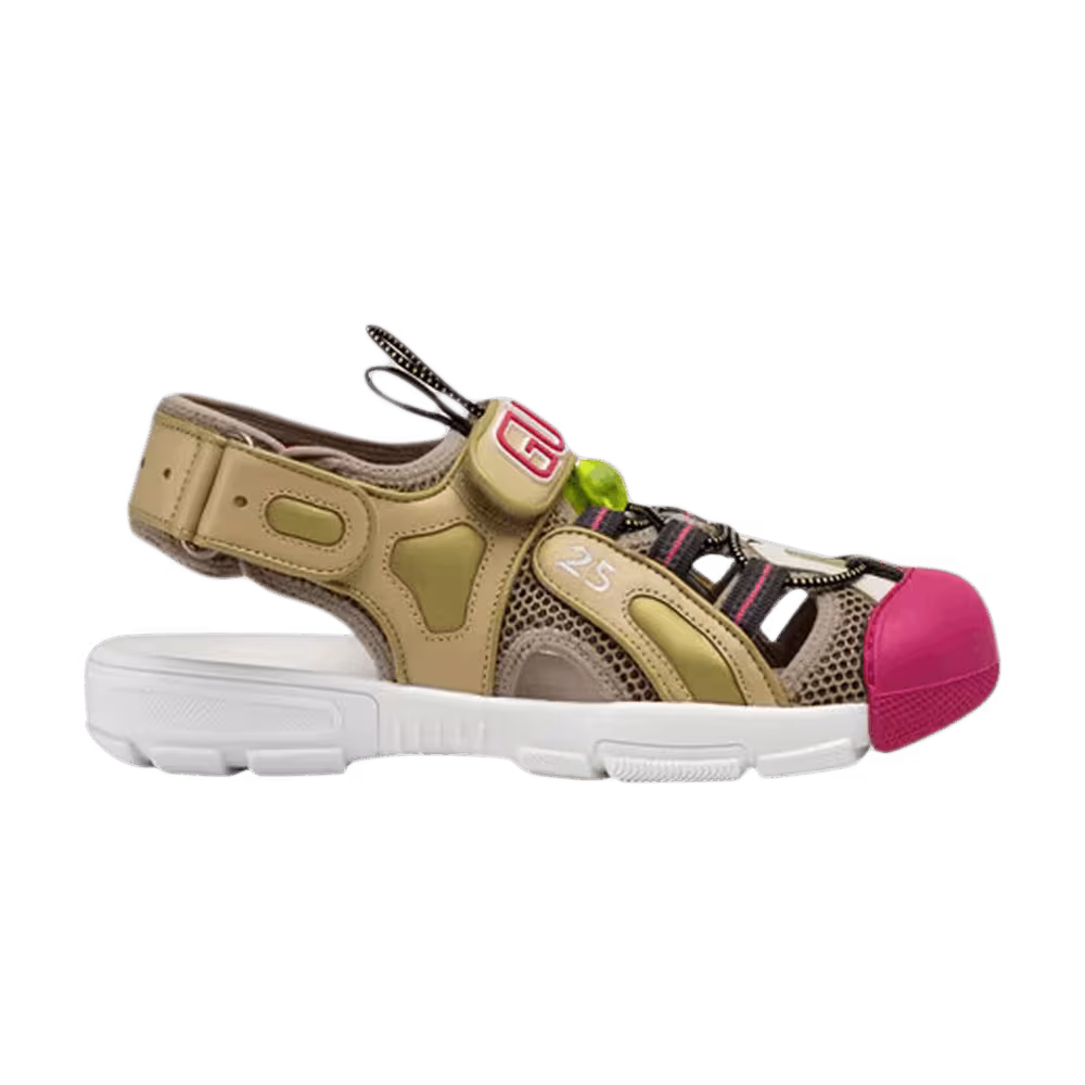 Gucci Women's Tinsel Sport Sandals Crystal Beige