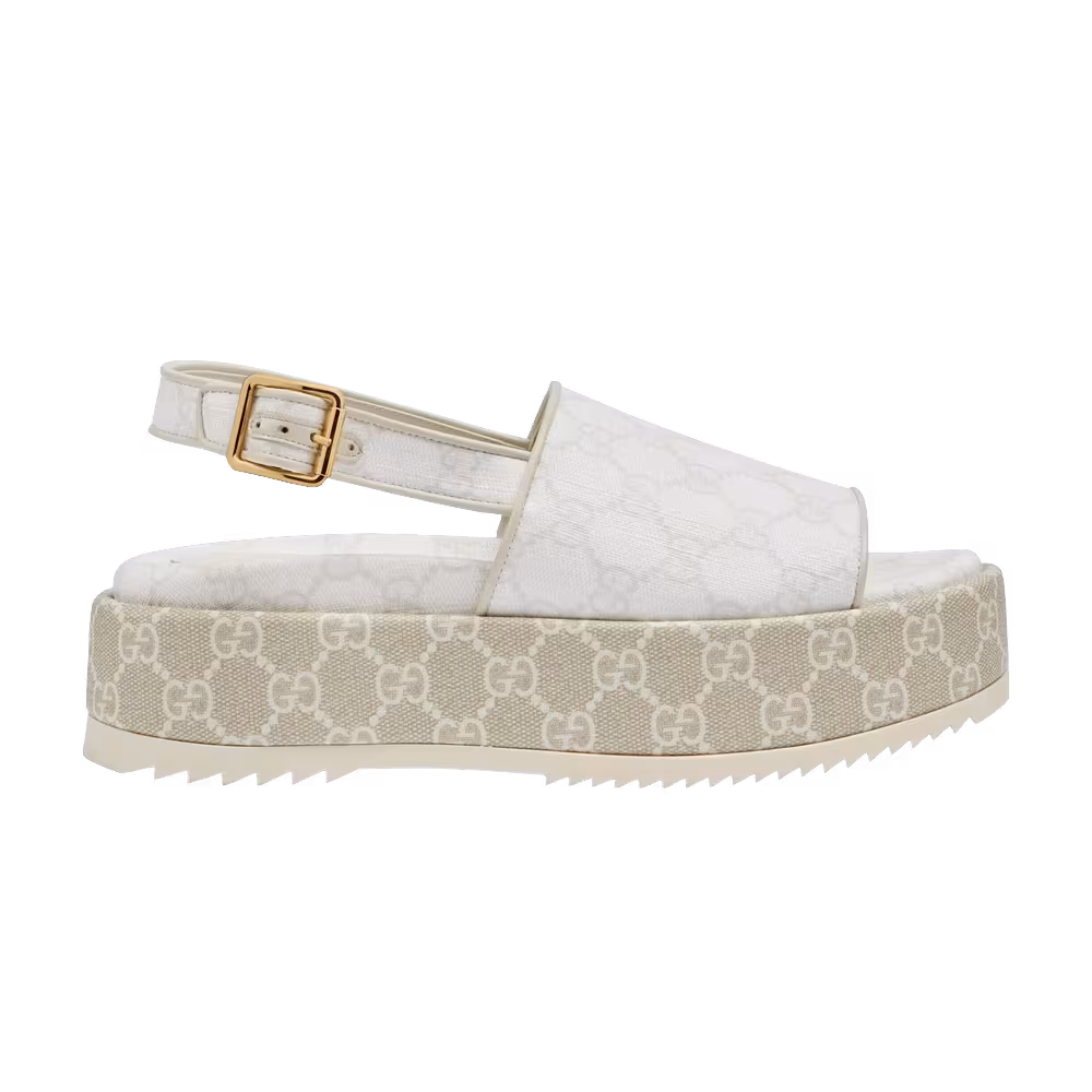Gucci Women's Platform GG Sandal White Beige