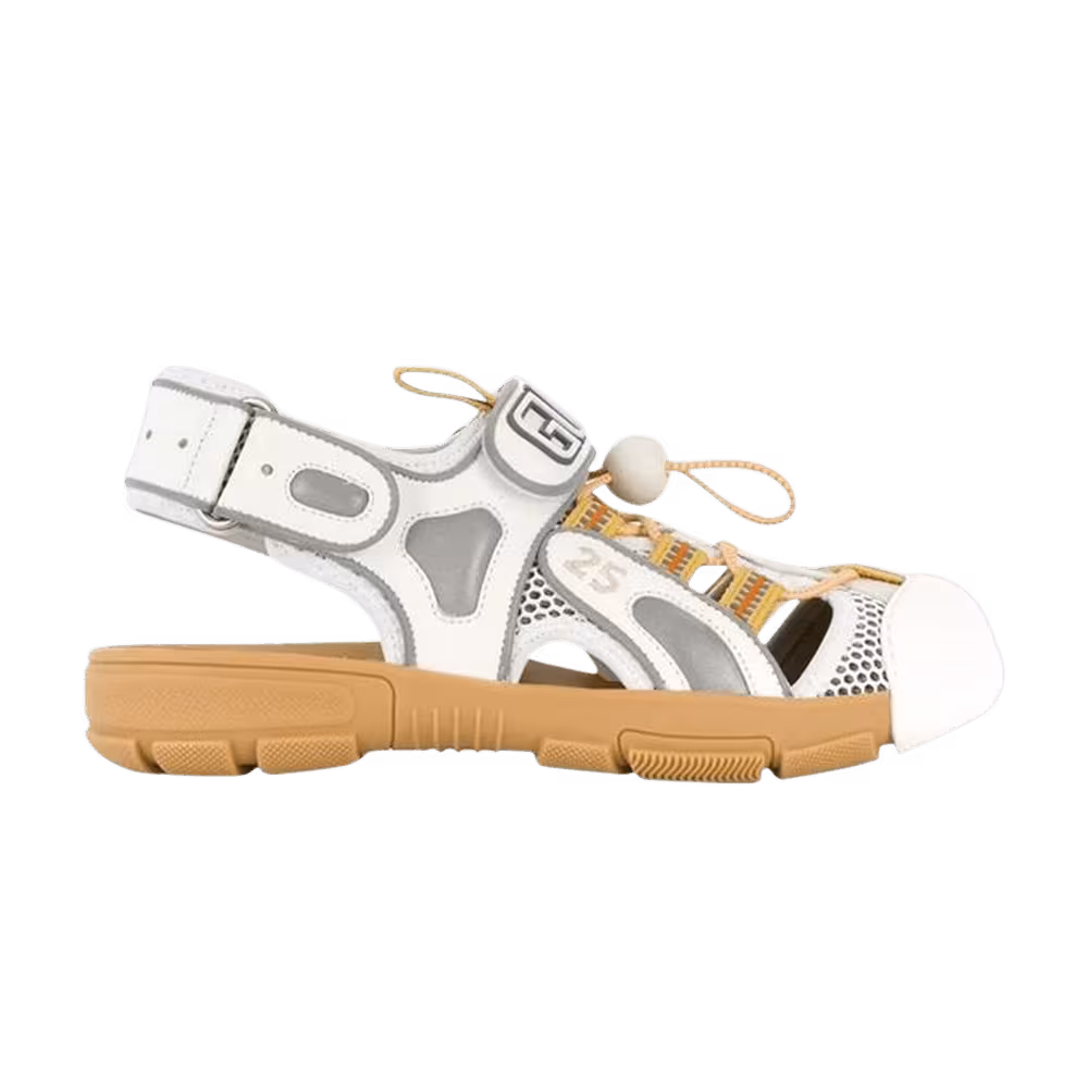 Gucci Women's Tinsel Sport Sandals Crystal White Grey