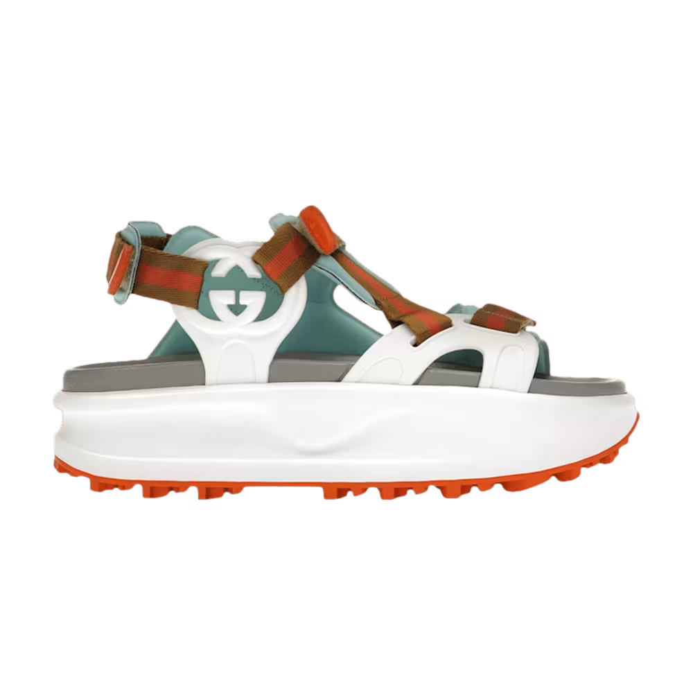 Gucci Women's Platform Sandal Color Block - White Blue Orange