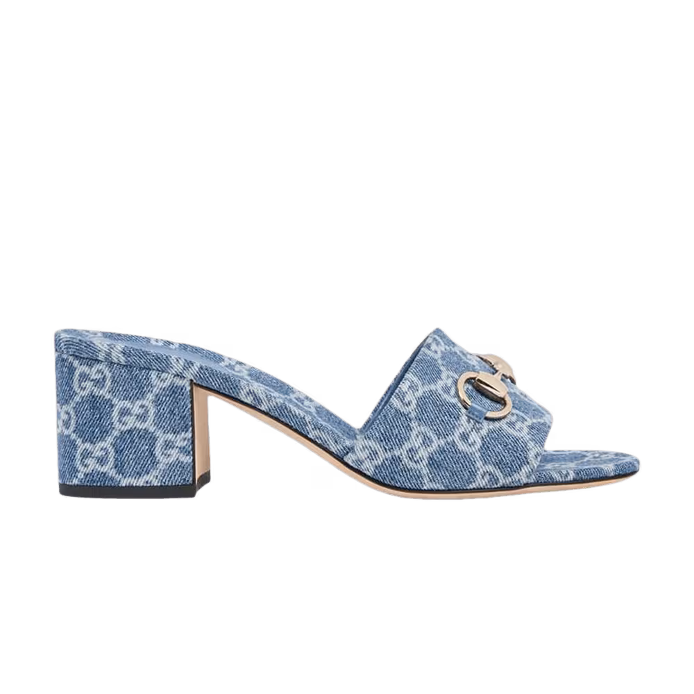 Gucci Women's Horsebit Slide Sandal Blue