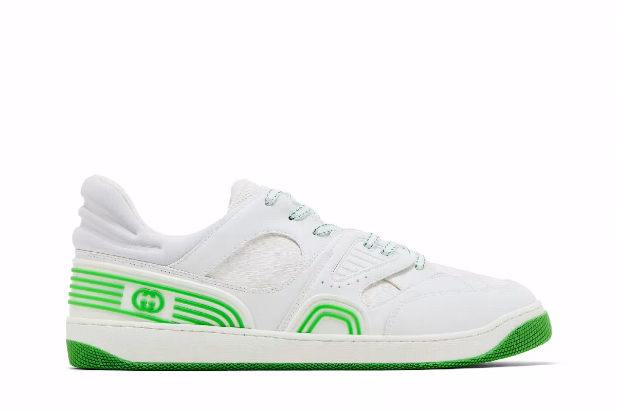 Gucci Basket Low White Demetra Green, view 2