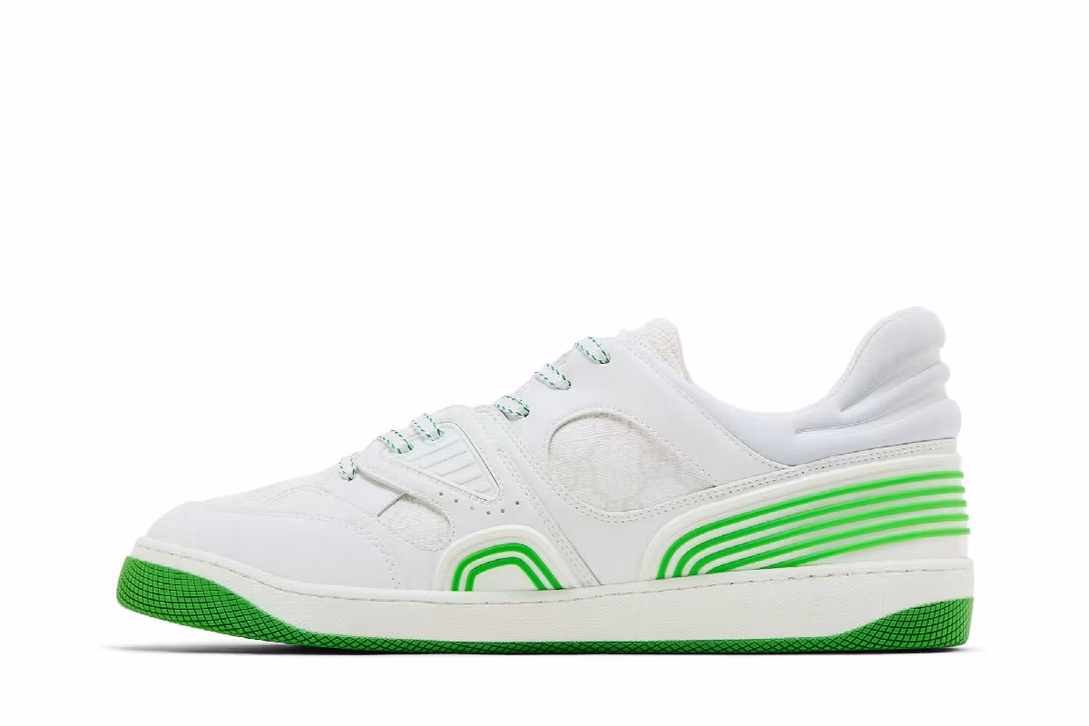 Gucci Basket Low White Demetra Green, view 4