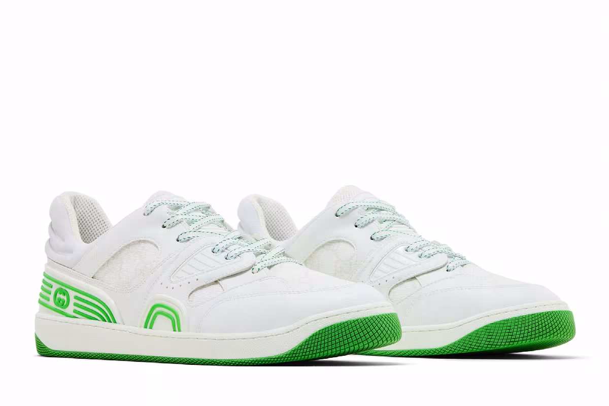 Gucci Basket Low White Demetra Green, view 9