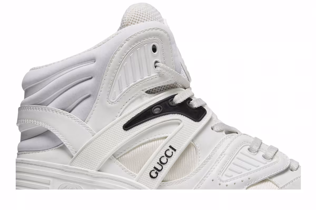 Gucci Basket High Sneaker White Blue, view 3