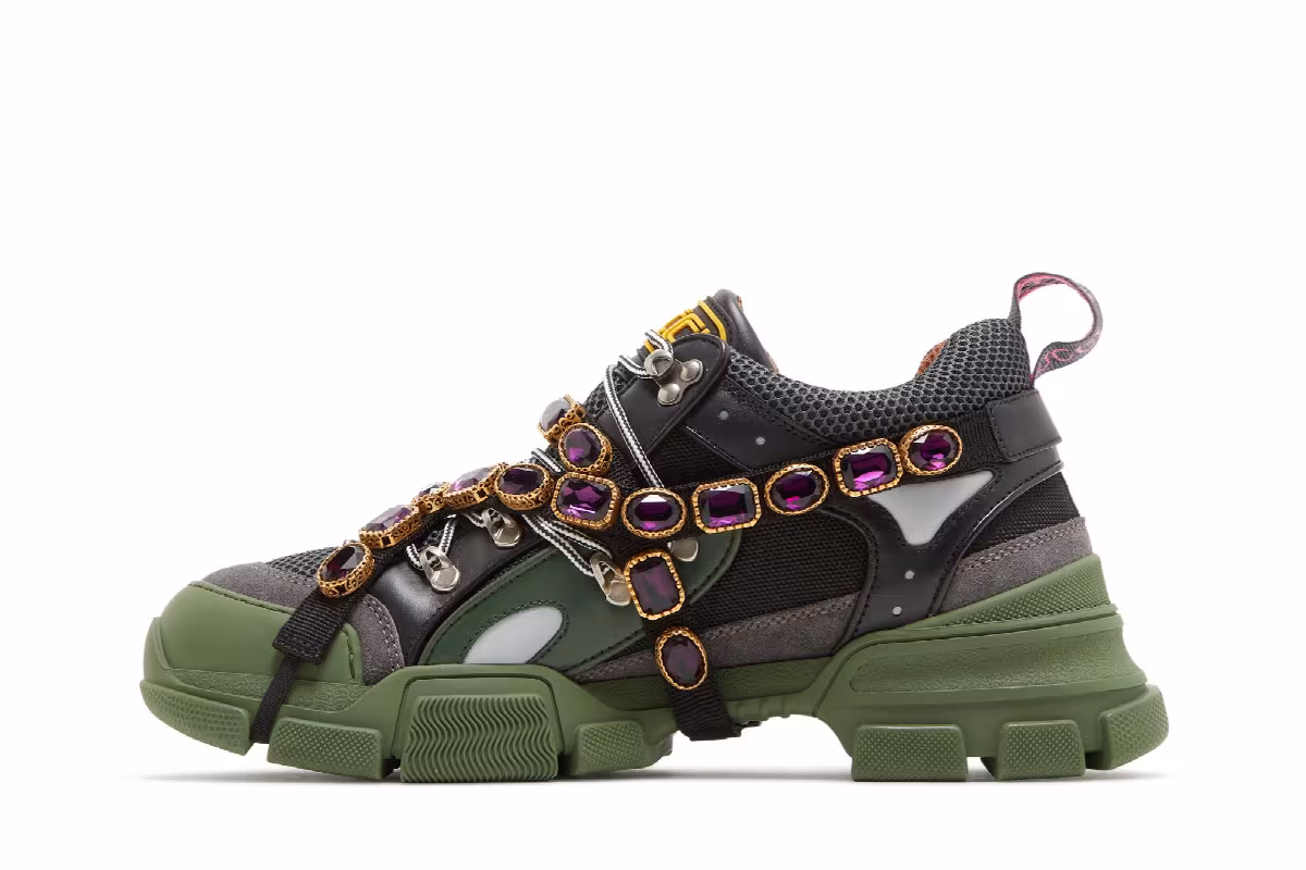 Gucci Flashtrek Green Crystals, view 4