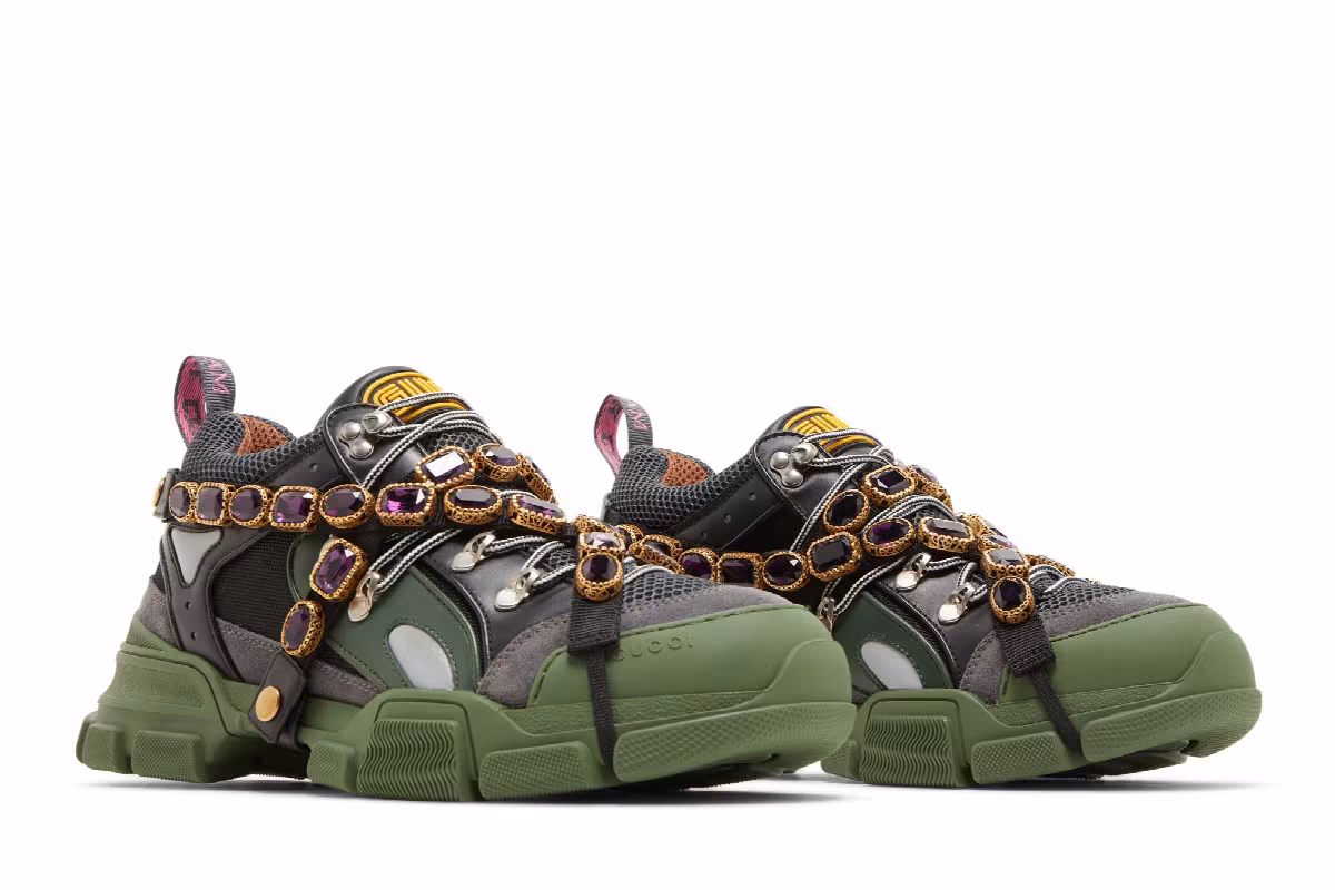 Gucci Flashtrek Green Crystals, view 9