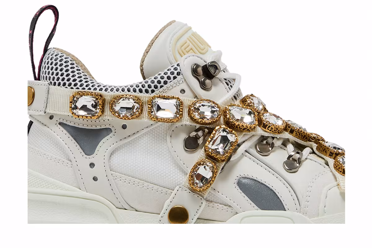 Gucci Women's Flashtrek Crystals - White, view 3