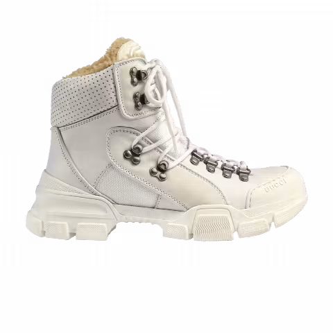 Gucci Wmns Flashtrek High 'Faux Shearling - White'