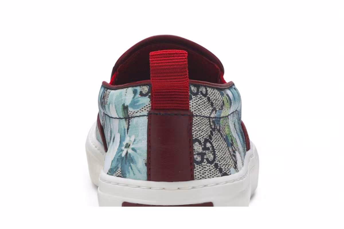 Gucci Women's GG Supreme Canvas Slip-On Blue Floral, view 8