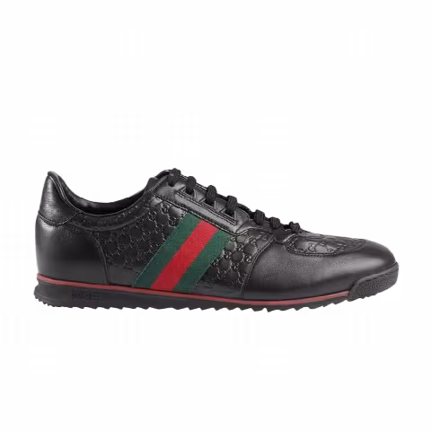 Gucci Leather Web Sneaker 'Black'