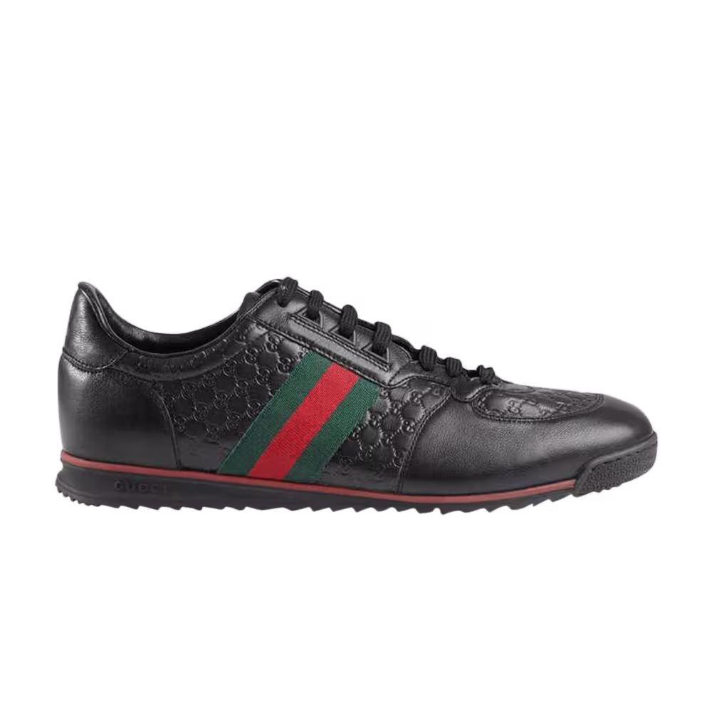 Gucci Leather Web Sneaker Black
