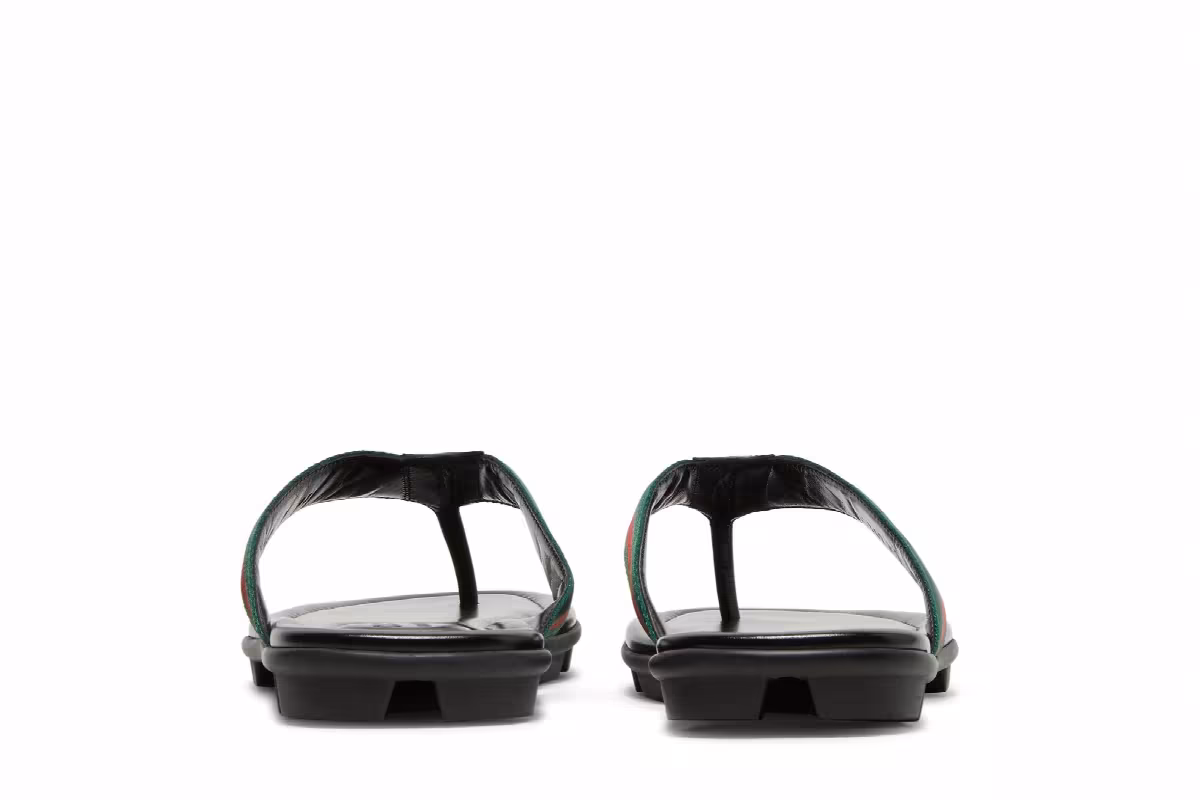 Gucci Leather Web Thong Black, view 7