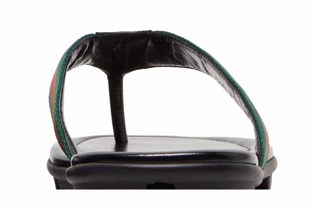 Gucci Leather Web Thong Black, view 8