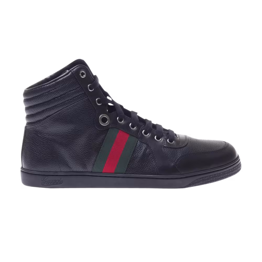 Gucci Leather Web High Black