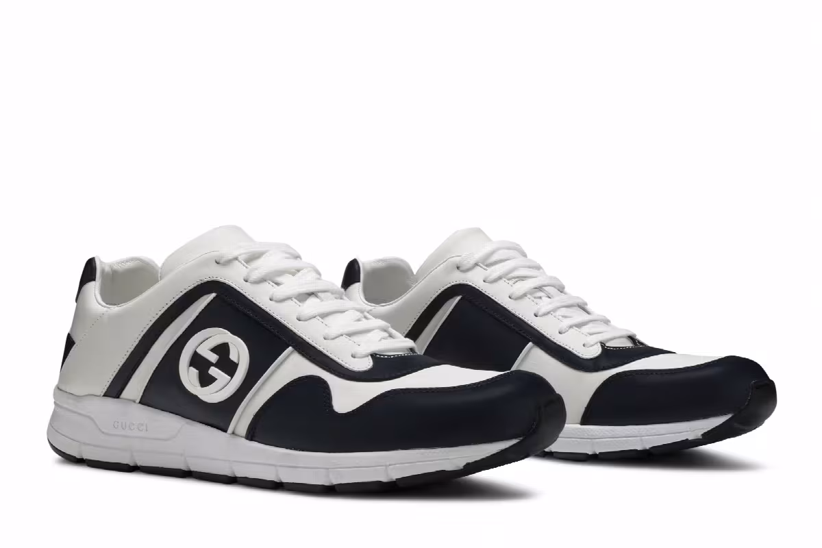 Gucci Leather Low Top Blue, view 9