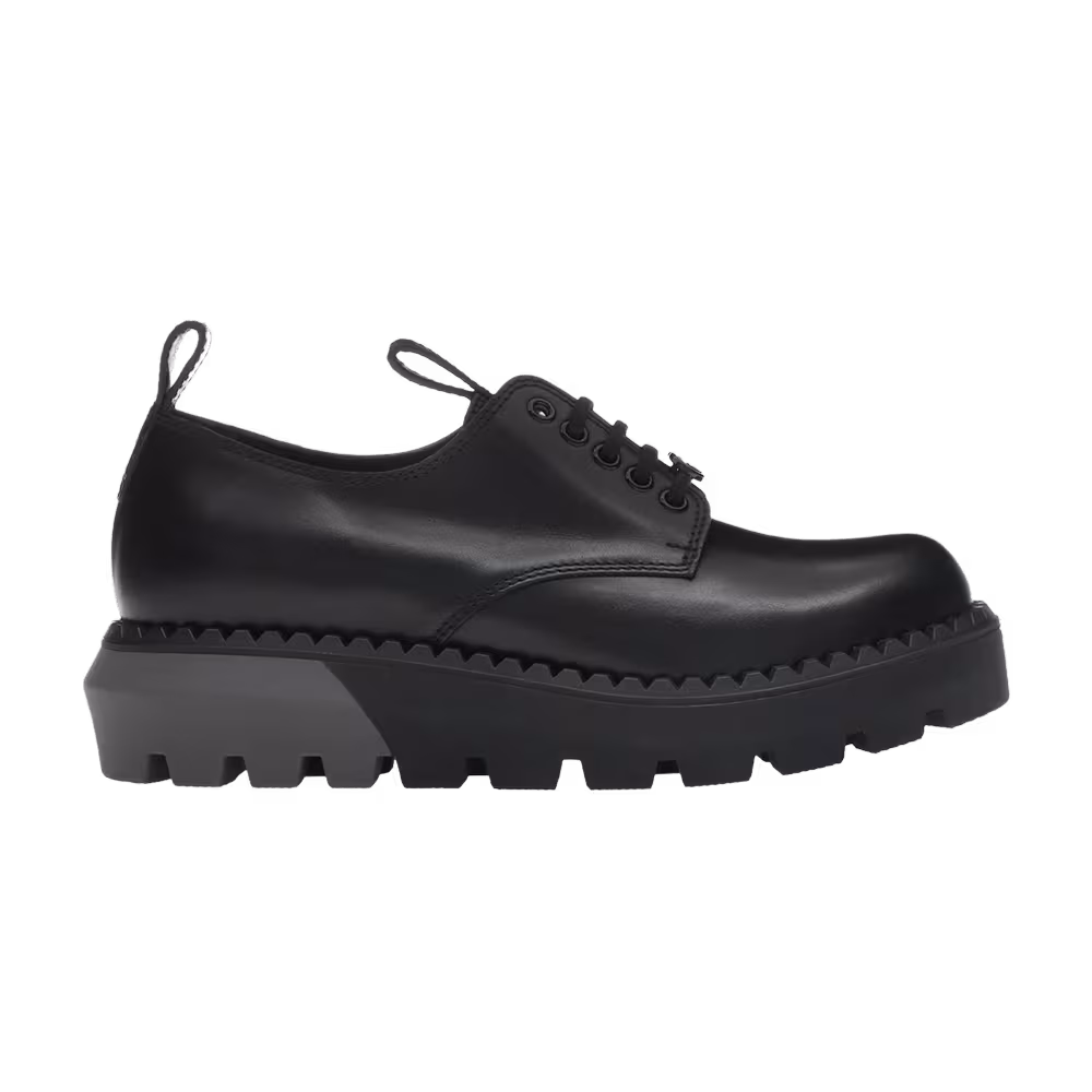 Gucci Leather Lace Up Low Black Grey