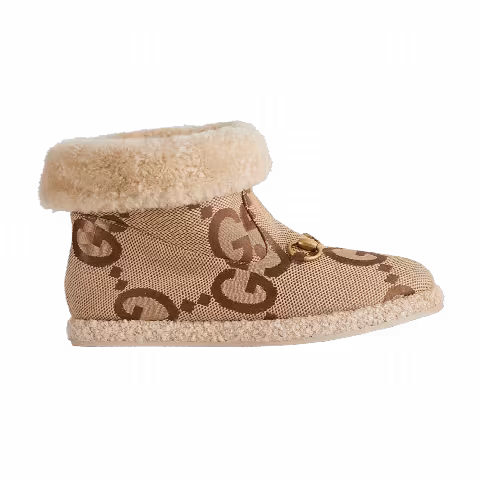 Gucci Wmns GG Ankle Boot 'Horsebit - Beige'