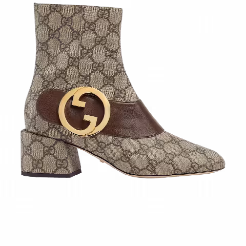 Gucci Wmns Blondie Ankle Boot 'GG Canvas - Beige'
