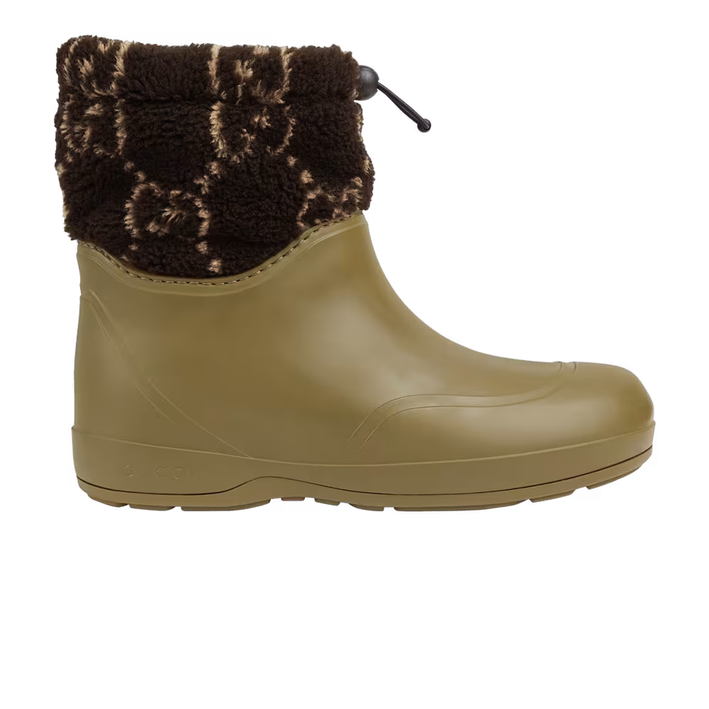 Gucci Ankle Boot Two-Toned Teddy - Green Brown