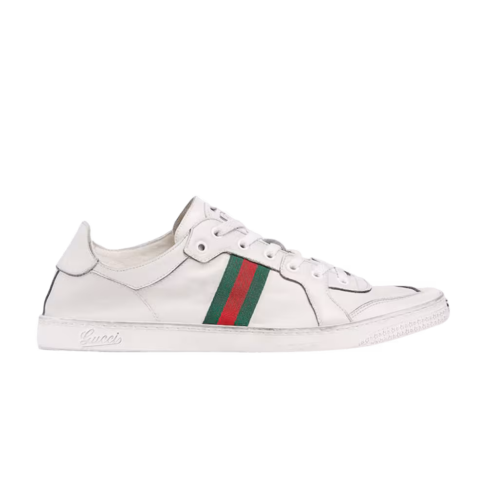 Gucci Stretch Low-Top Sneaker White Leather