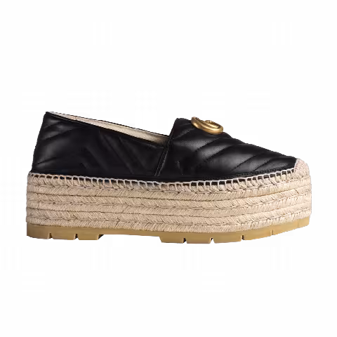 Gucci Wmns GG Espadrilles Double Platform 'Black'