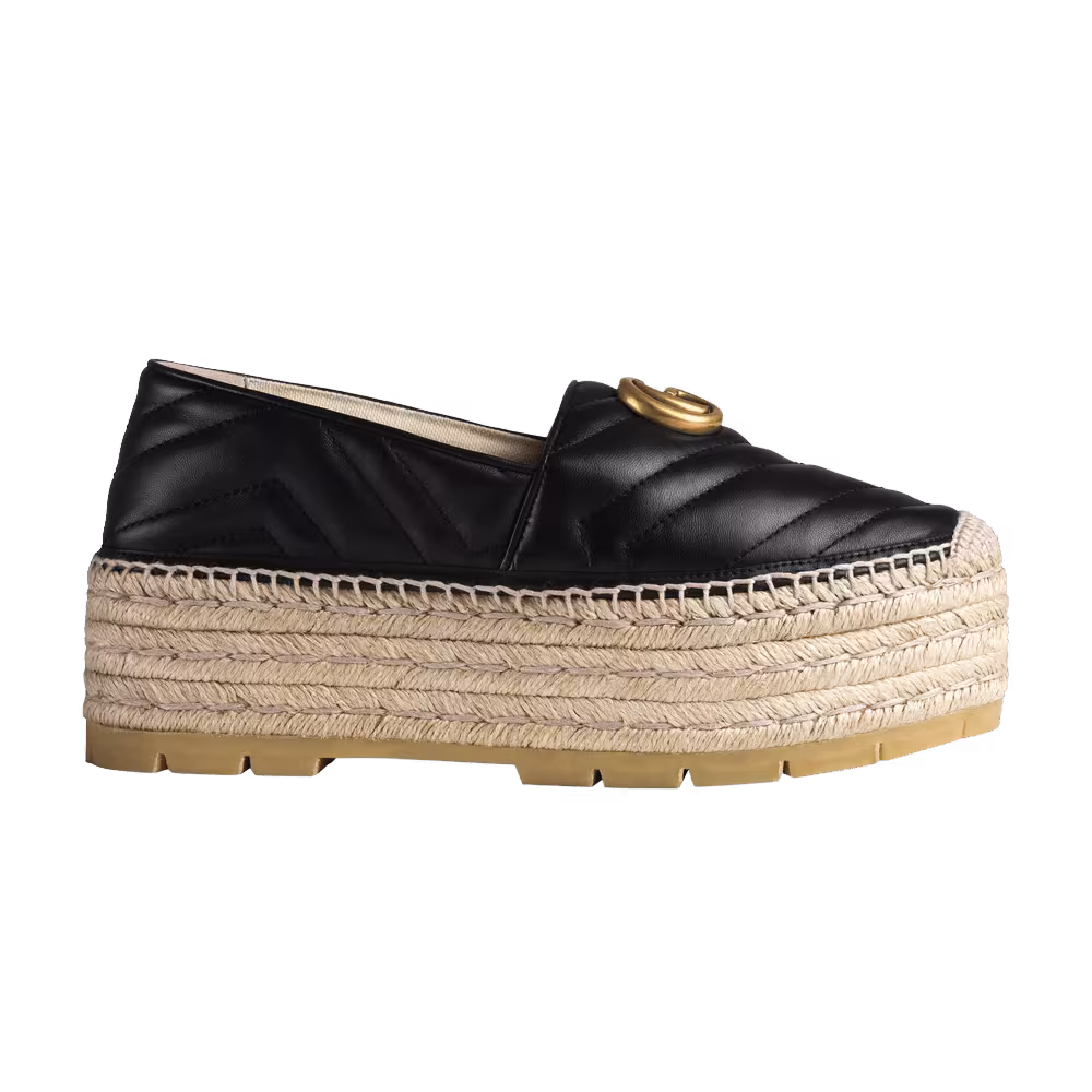 Gucci Women's GG Espadrilles Double Platform Black