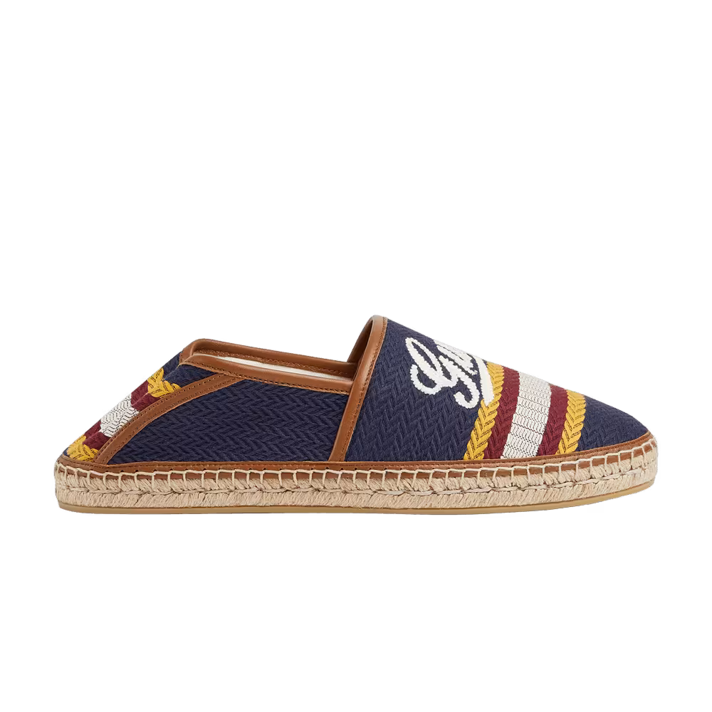 Gucci Alonso Espadrilles Script - Blue Multi-Color