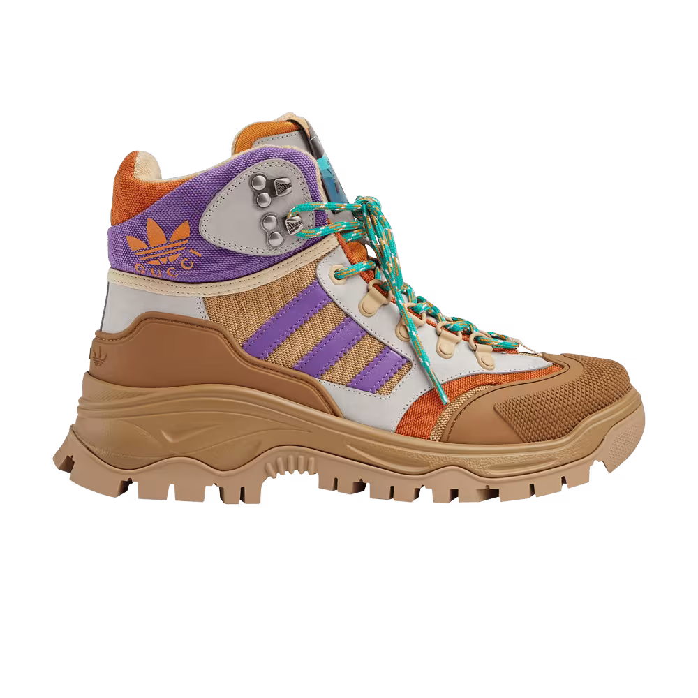 Adidas x Gucci Women's Lace Up Boot Brown Purple