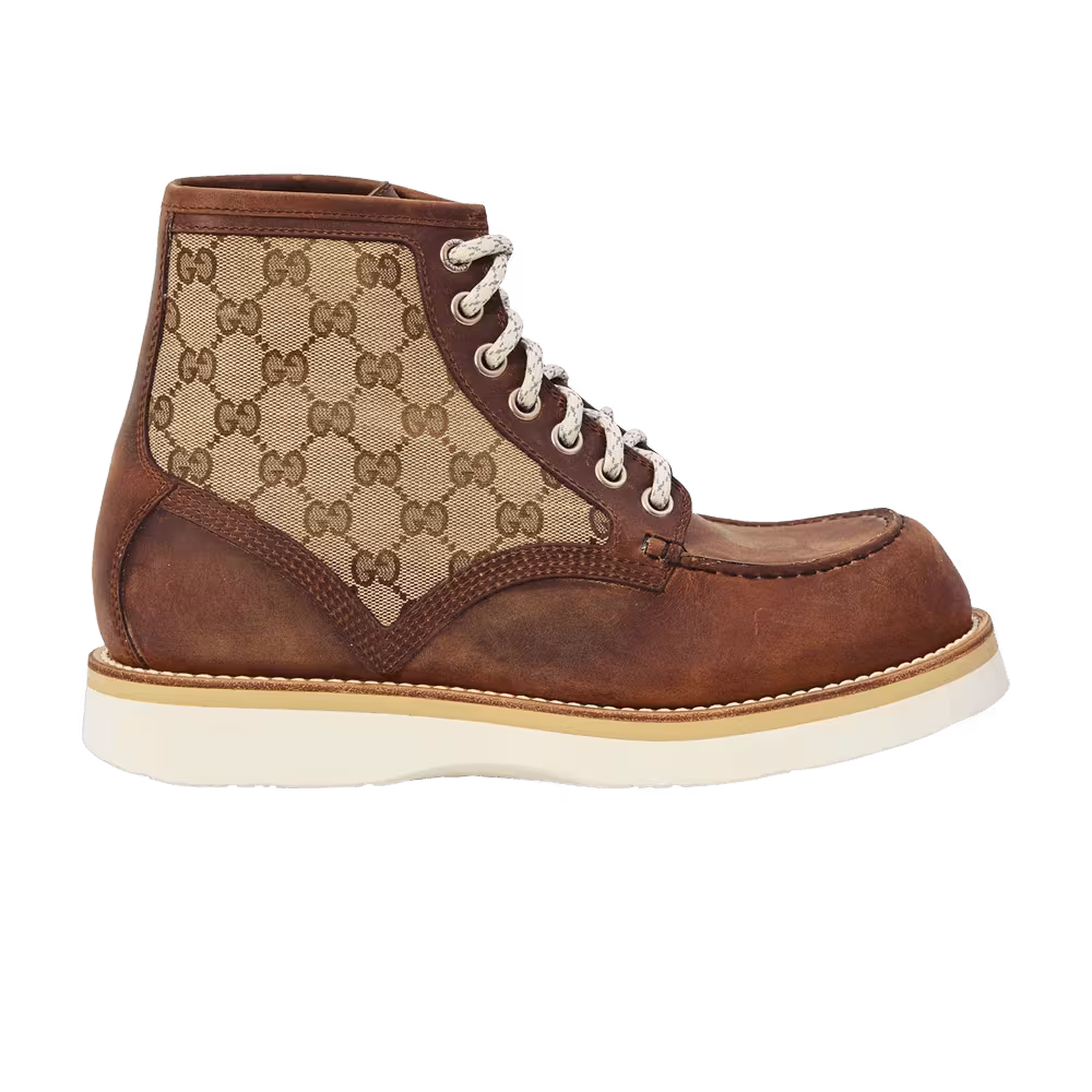 Gucci Laced Ankle Boot Brown