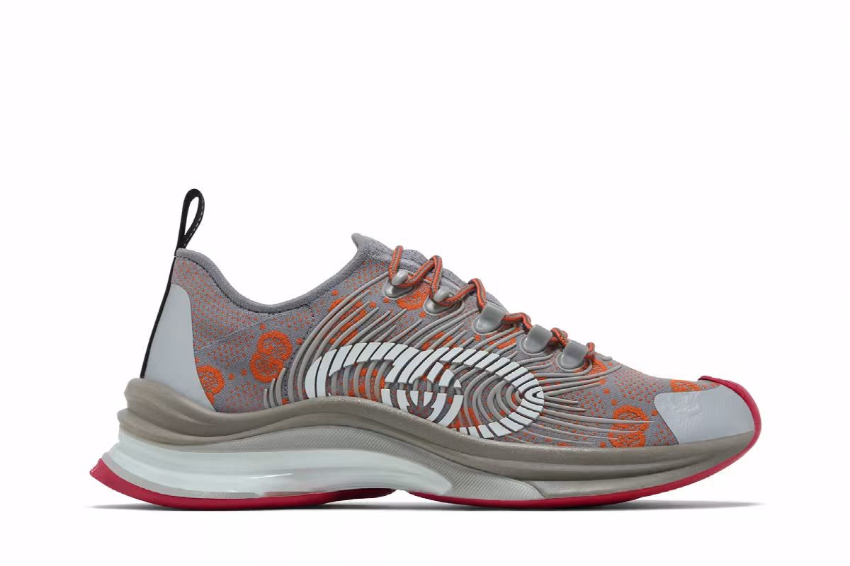 Gucci Run Sneaker Grey Orange, view 2