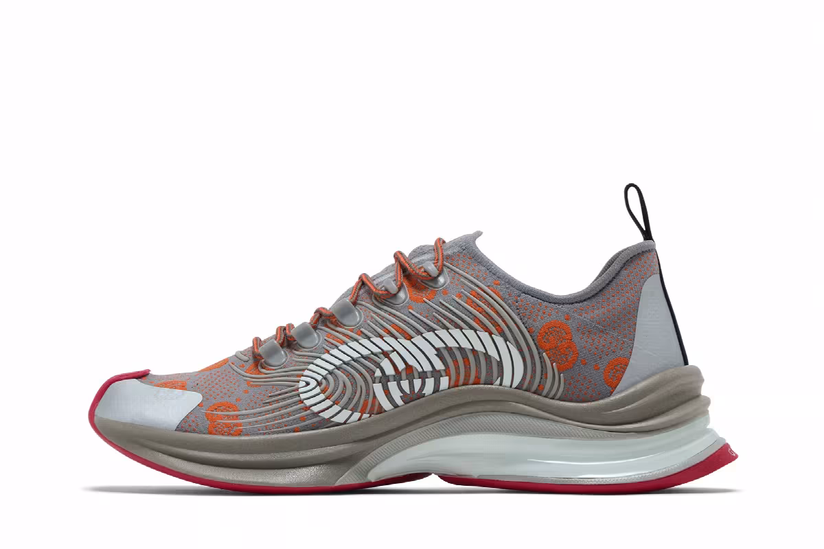Gucci Run Sneaker Grey Orange, view 4