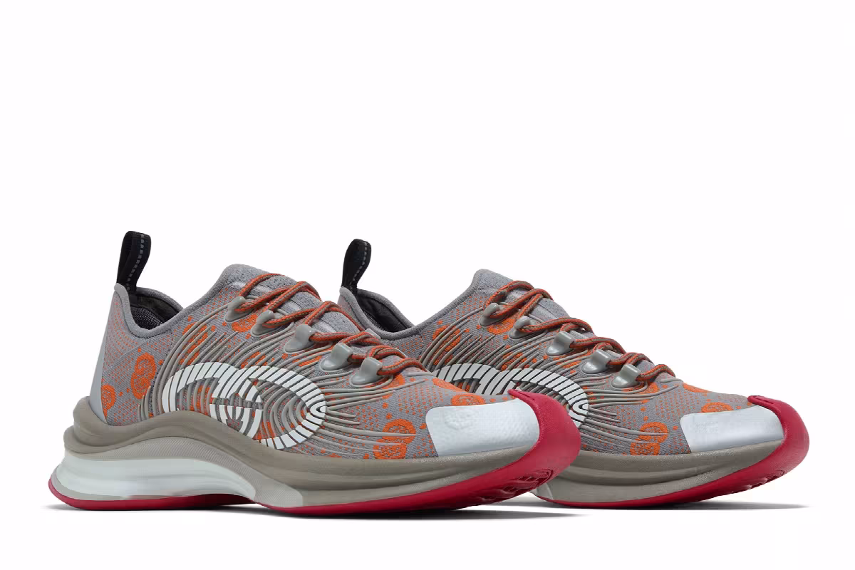 Gucci Run Sneaker Grey Orange, view 9
