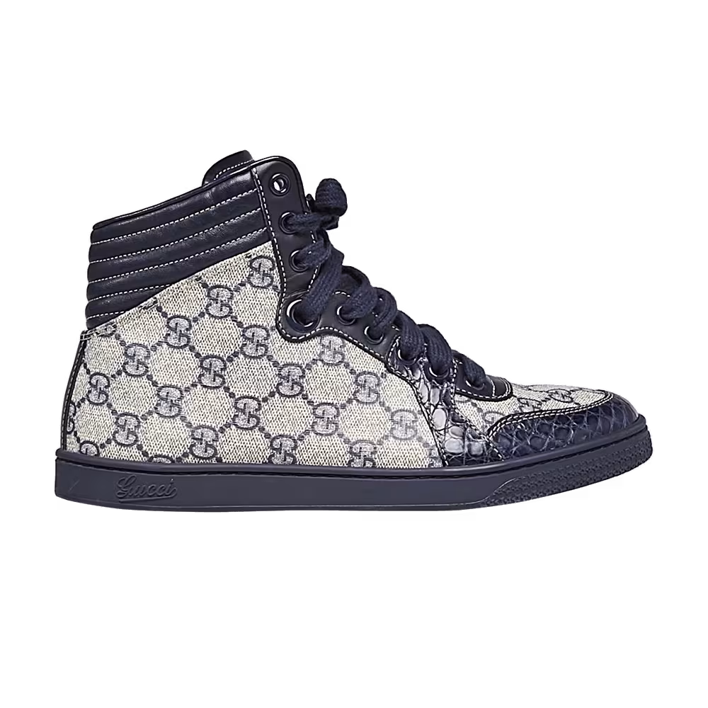 Gucci GG Supreme High Crocodile Trim