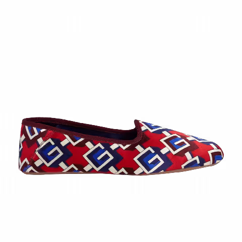 Gucci Wmns Slipper 'Geometric G Print - Red Satin Voyage'