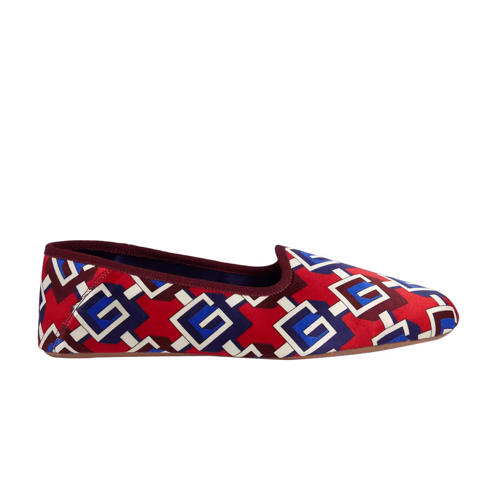 Gucci Women's Slipper Geometric G Print - Red Satin Voyage