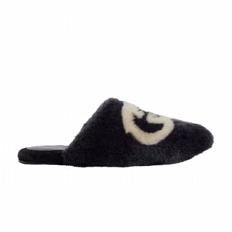 Gucci Wmns Faux-Fur Slipper 'Interlocking G - Black White'
