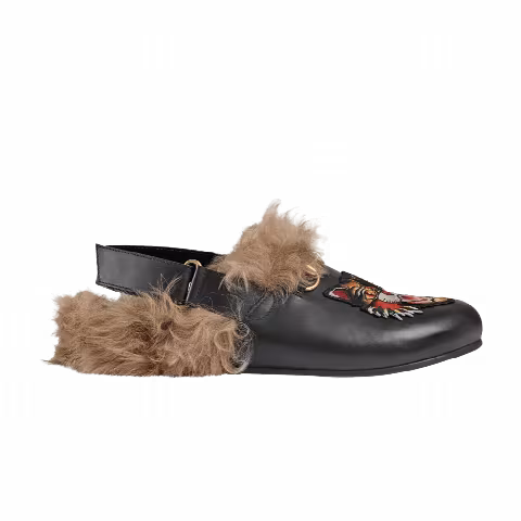 Gucci Horsebit Slipper 'Angry Cat Applique - Black'