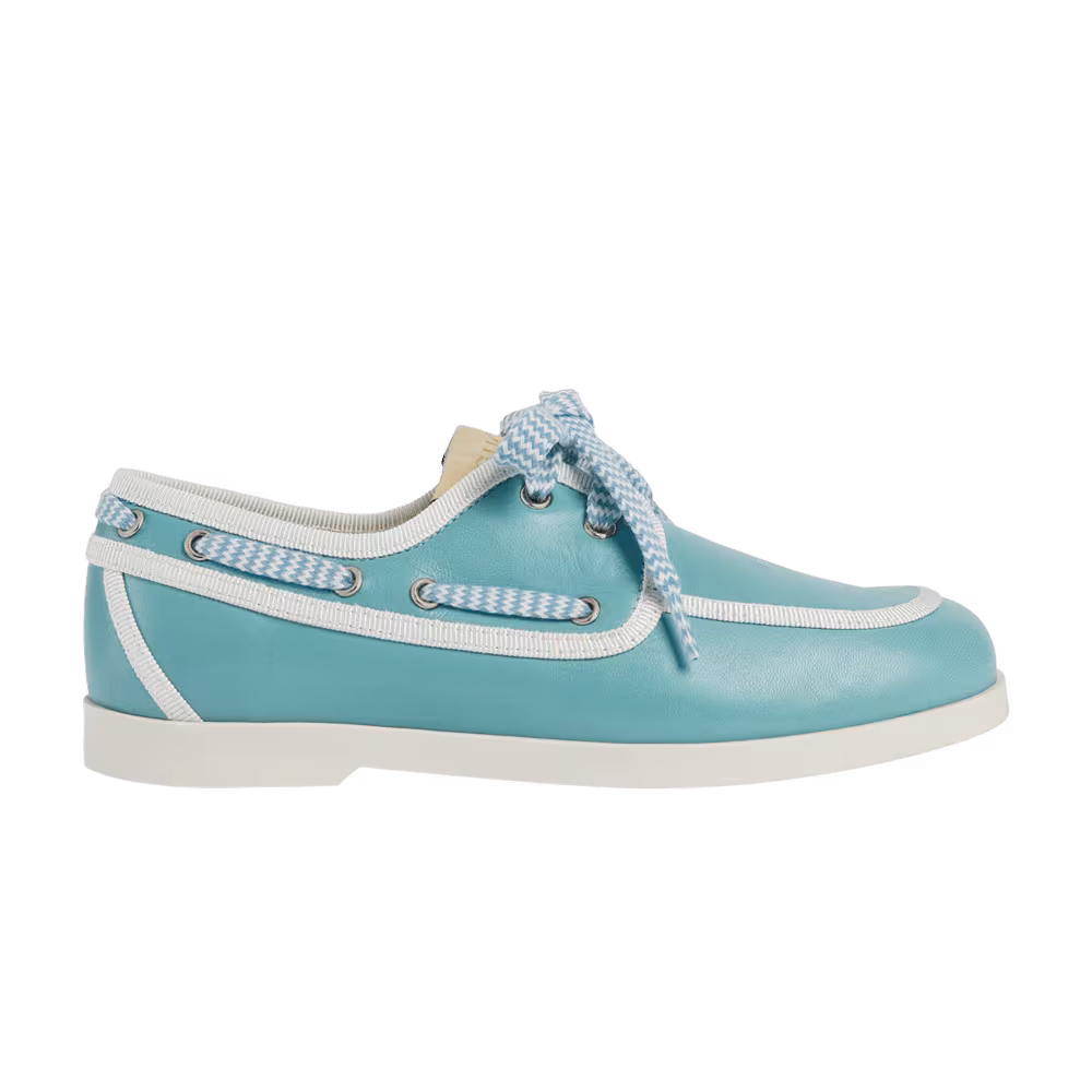 Gucci Leather Boat Kids Light Blue