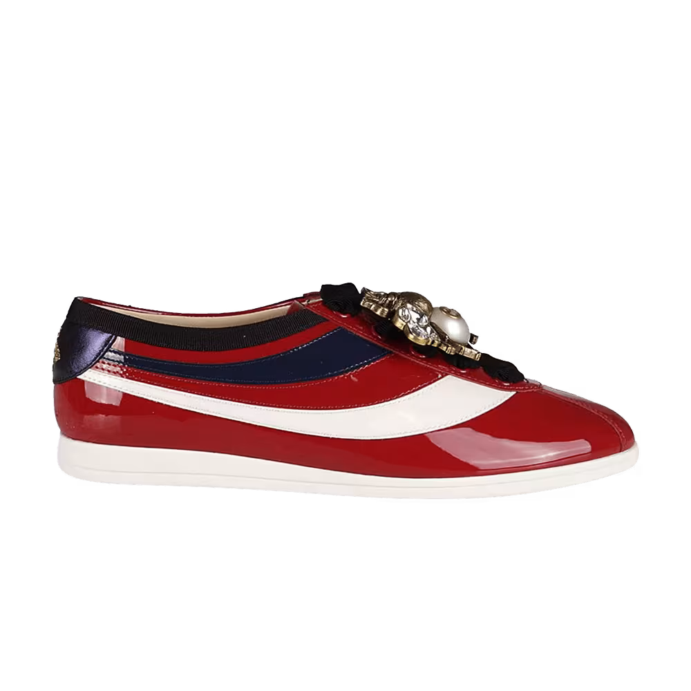 Gucci Women's Falacer Sneakers Red Vernice Crystal