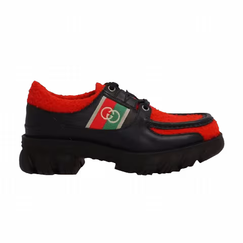 Gucci Lace-Up Derby 'Interlocking G - Red Black'