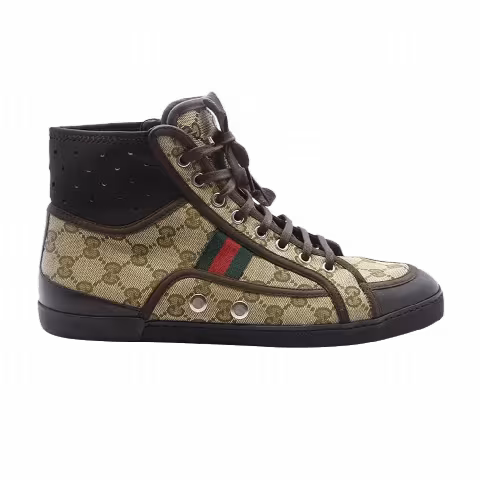 Gucci California Striped High Top 'Beige Ebony'