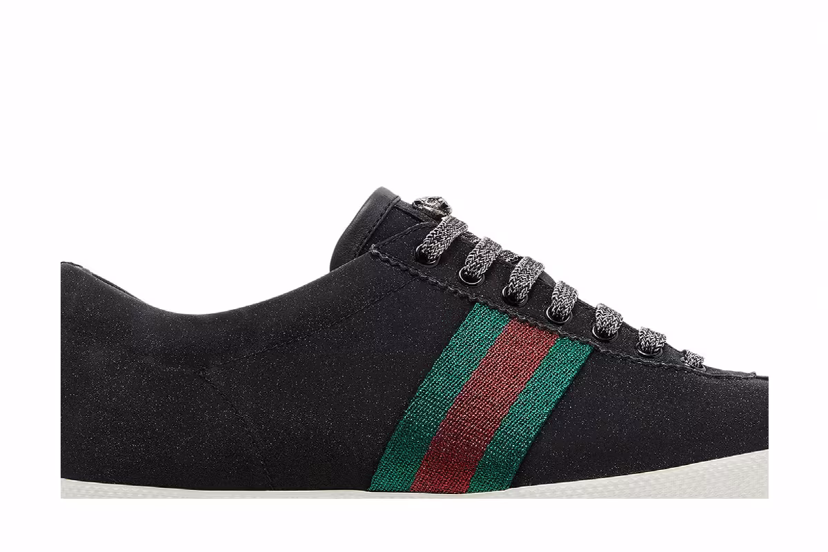 Gucci Glitter Web Stud Low Black, view 3