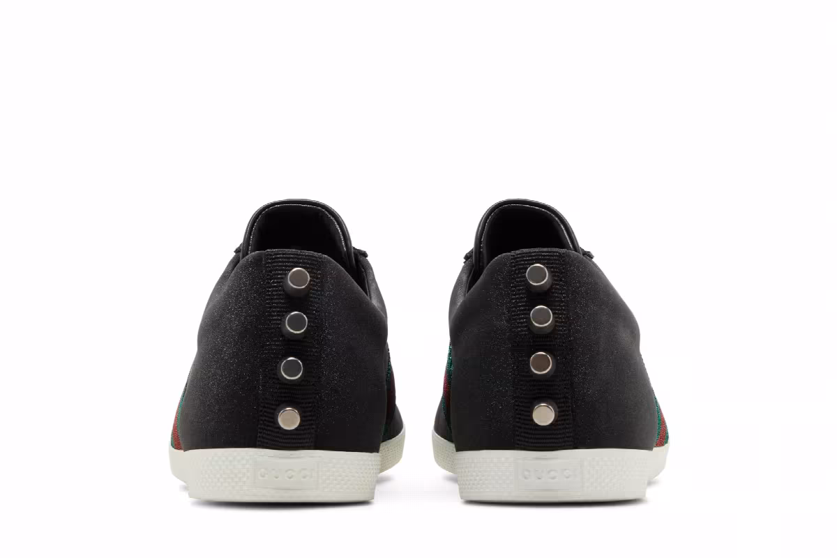 Gucci Glitter Web Stud Low Black, view 7