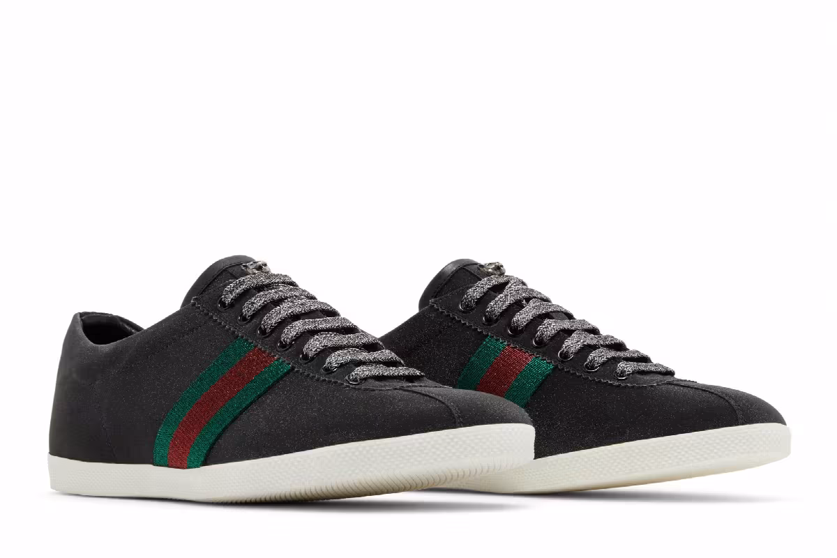 Gucci Glitter Web Stud Low Black, view 9