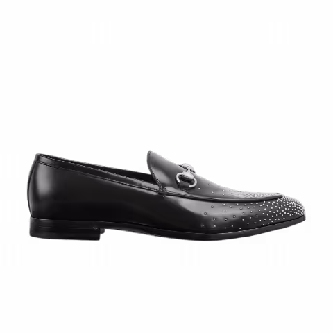 Gucci Horsebit Studded Leather Loafers 'Black'